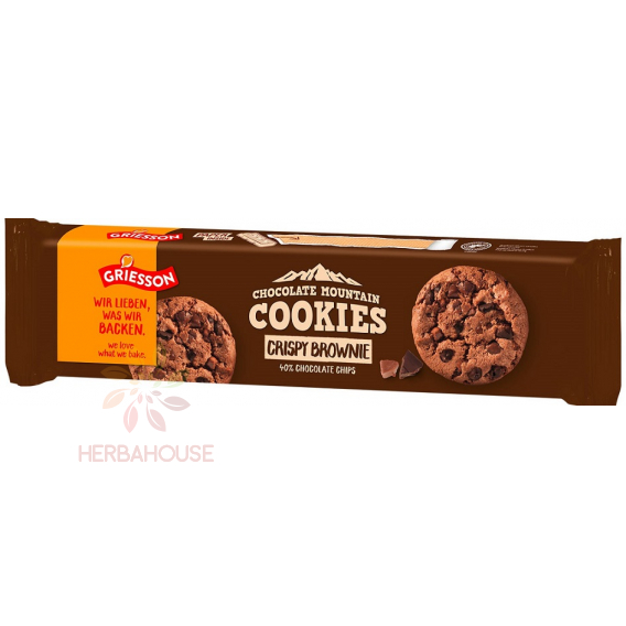 Obrázek pro Griesson Chocolate Mountain Cookies Crispy Brownie Sušenky s kousky čokolády (150g)