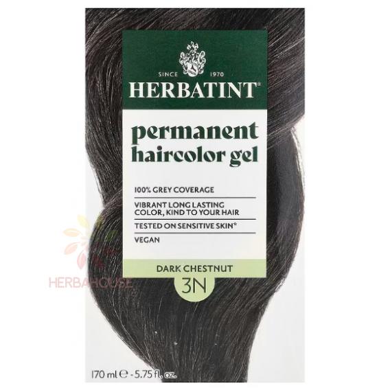 Obrázek pro Herbatint Přírodní permanentní barva na vlasy 3N - tmavý kaštan (170ml)