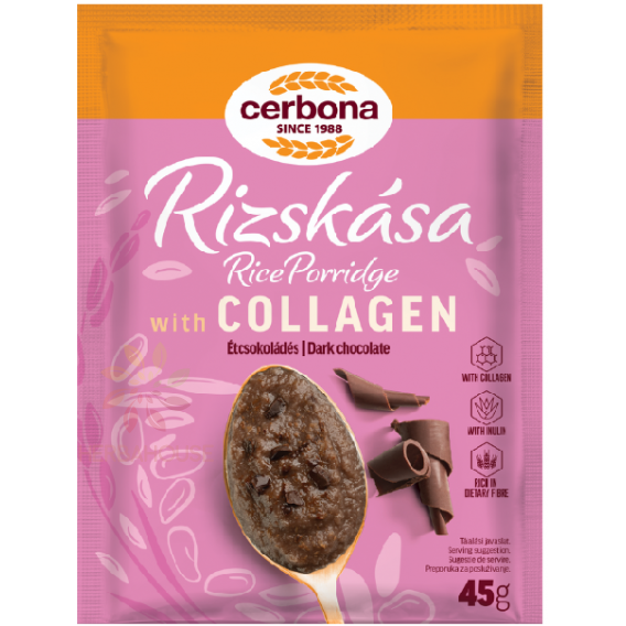Obrázek pro Cerbona Rýžová kaše s kolagenem a inulinem tmavá čokoláda (45g)