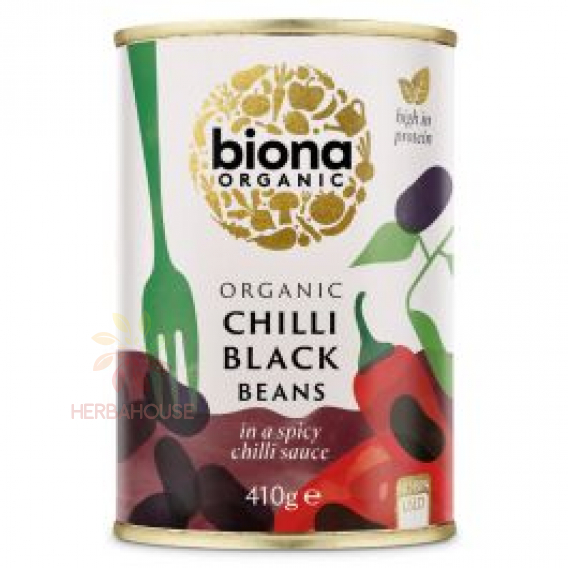 Obrázek pro Biona Bio Černé fazole v pikantní chilli omáčce (410g)