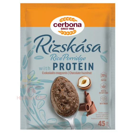 Obrázek pro Cerbona Protein Rýžová kaše s čokoládou, lískovými oříšky a inulinem (45g)