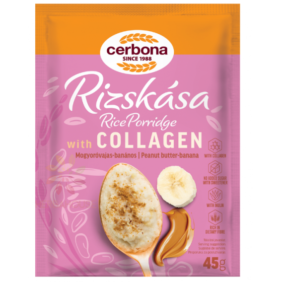 Obrázek pro Cerbona Rýžová kaše s kolagenem a inulinem - arašídové máslo a banán (45g)