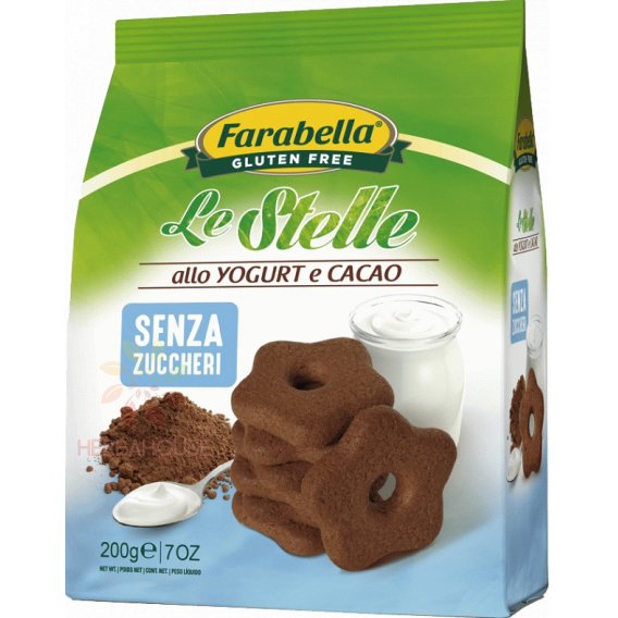 Obrázek pro Farabella Le Stelle Bezlepkové kakaově jogurtové sušenky bez přidaného cukru (200g)