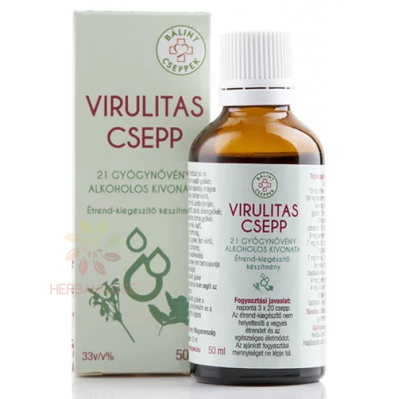 Obrázek pro Bálint cseppek Virulita bylinné kapky z 21 léčivých rostlin (50ml)