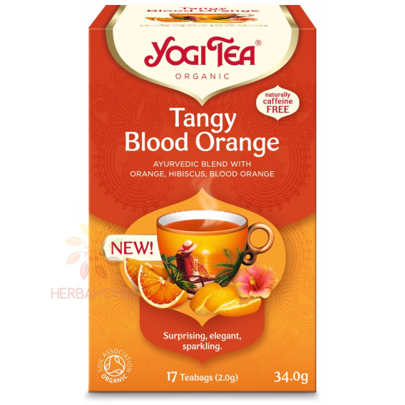 Obrázek pro Yogi Tea® Bio Tangy Blood Orange ájurvédský ovocně-bylinný čaj s pomerančem a ibiškem (17ks)