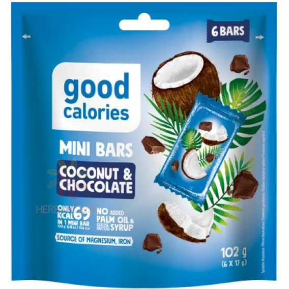 Obrázek pro Good Calories Datlové mini tyčinky kokos a čokoláda (102g)