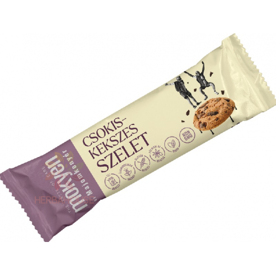 Obrázek pro Majomkenyér Mokyen by Bezlepková Čokoládově-sušenková tyčinka v tmavé čokoládě (30g)