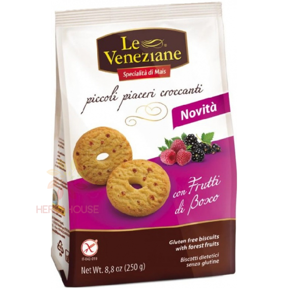 Obrázek pro Le Veneziane Bezlepkové máslové sušenky s ovocem (250g)