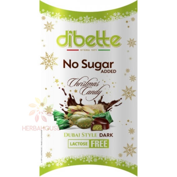 Obrázek pro Dibette Dubai style Salonky máčené v hořké čokoládě plněné pistáciovým krémem se sladidlem (200g)