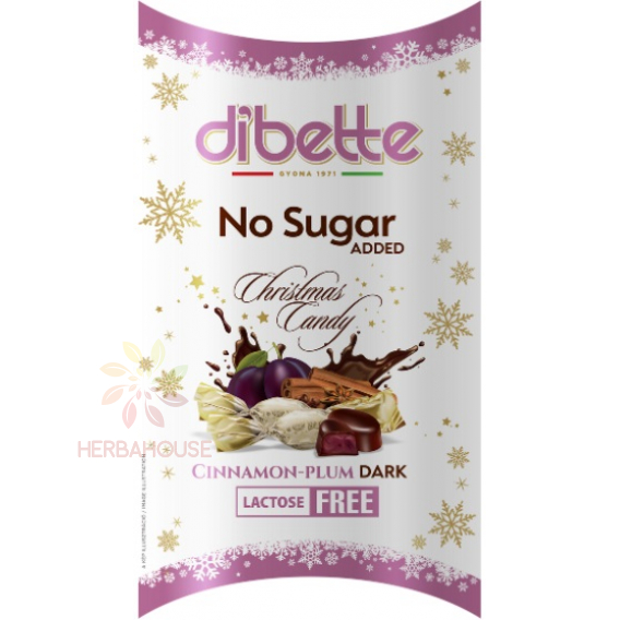 Obrázek pro Dibette Salonky máčené v hořké čokoládě plněné švestkově-skořicovým krémem se sladidlem (220g)