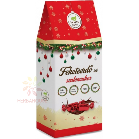 Obrázek pro Health Market Bezlepkové, Vegan, Paleo Salonky Černý les, kakaově višňová příchuť v kokosové mléčné čokoládě se sladidly (250g)