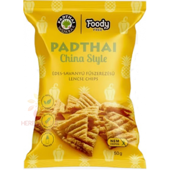 Obrázek pro GLUTÉNMENTES FOODY FREE LENCSECHIPS PADTHAI CHINA STYLE ÉDES-SAVANYÚ ÍZ 50G