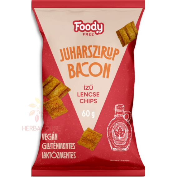 Obrázek pro Foody Free Bezlepkový Čočkový Chips javorový sirup a bacon (60g)