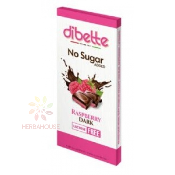 Obrázek pro Dibette NAS Hořká čokoláda plněná malinovým krémem se sladidlem (80g)