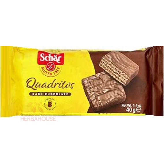 Obrázek pro Schär Quadritos bezlepkové oplatky máčené v hořké čokoládě (40g)