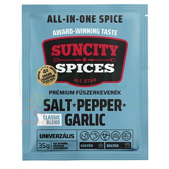 Obrázek pro SunCity Prémiová směs koření – sůl, pepř a česnek (35g)