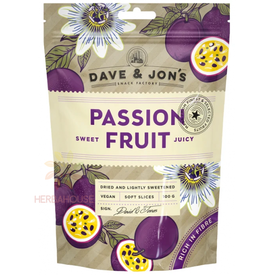 Obrázek pro Dave & Jon's Sušené kandované maracuja plátky (100g)
