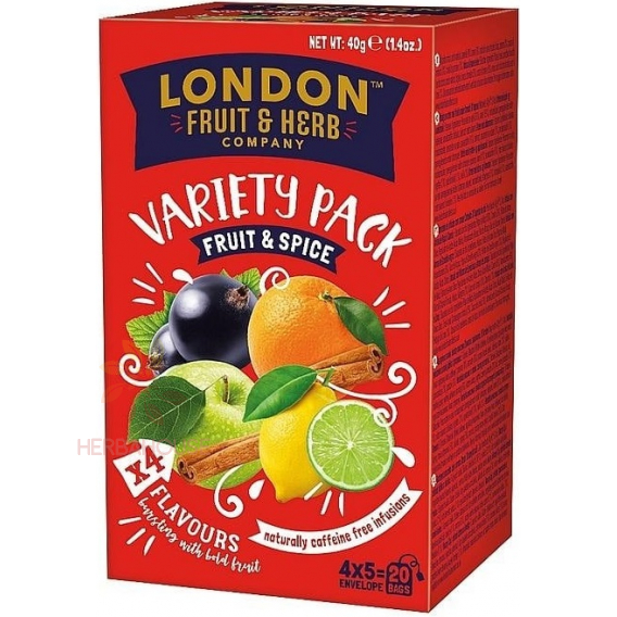 Obrázek pro London Fruit & Herb Výběr ovocných a kořeněných čajů (20ks)