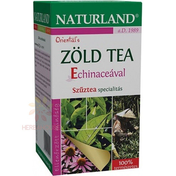Obrázek pro Naturland Porcovaný zelený čaj a echinacea (20ks)