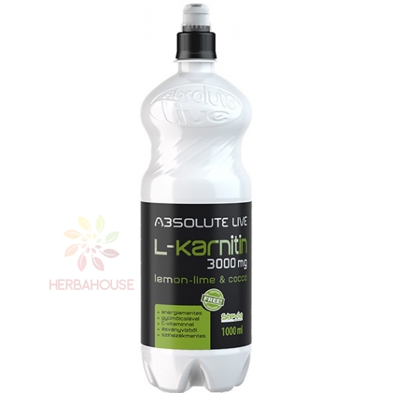 Obrázek pro Absolute Live L-Karnitin nesycený nápoj citron, lime a kokos bez cukru (1000ml)