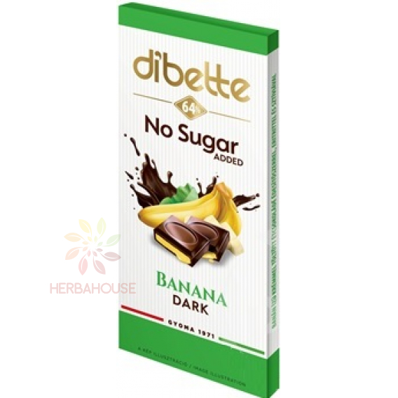 Obrázek pro Diabette Choco Hořká čokoláda se sladidlem plněná krémem s banánovou příchutí (80g)