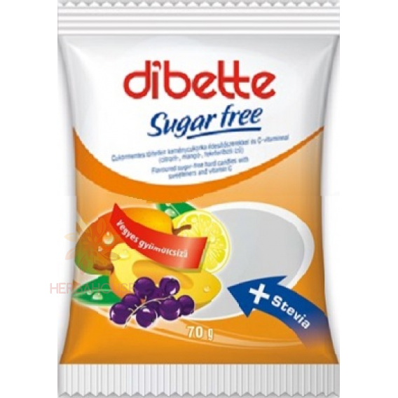 Obrázek pro Diabette Wellness Drops ovocný bez cukru se sladidly a vitaminem C (70g)