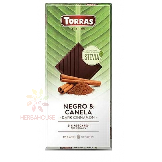 Obrázek pro Torras Bezlepková hořká čokoláda se skořicí bez přidaného cukru (125g)