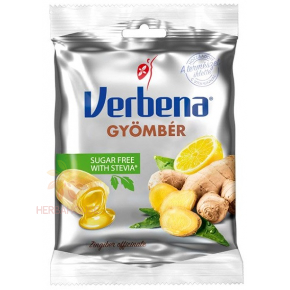 Obrázek pro Verbena Light bonbóny Zázvor + Vitamín C bez cukru (60g)