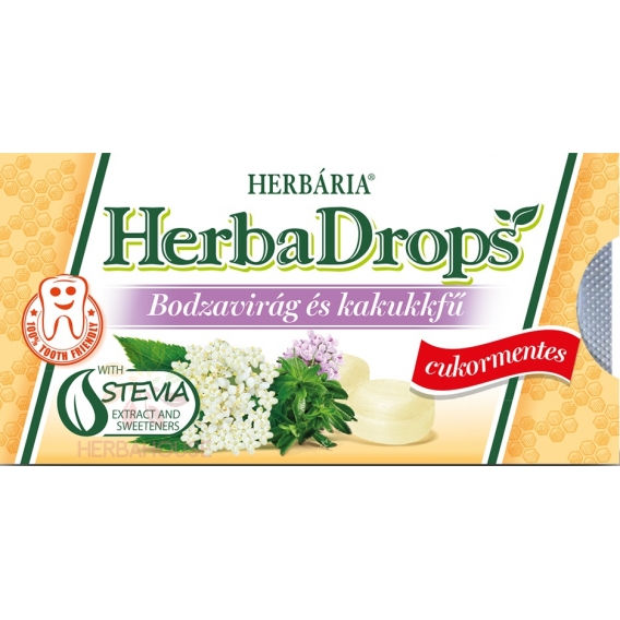 Obrázek pro Herbária HerbaDrops Bylinné pastilky bez cukru bezový květ a tymián (8 pastilek)