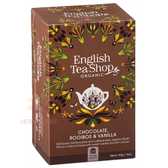 Obrázek pro English Tea Shop Bio Čaj čokoláda rooibos & vanilka (20ks)