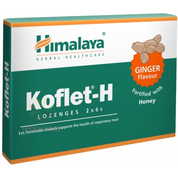 Obrázek pro Himalaya Koflet-H Ginger Bylinné pastilky s medem (12ks)