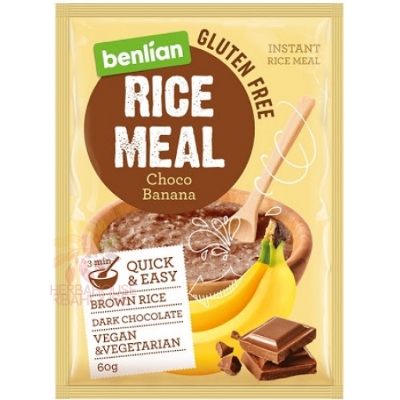 Obrázek pro Benlian Food Bezlepková rýžová kaše čokoláda a banán (60g)