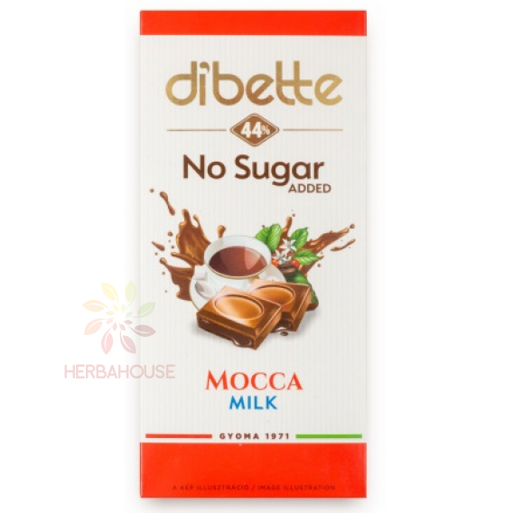 Obrázek pro Diabette Choco Mléčná čokoláda se sladidlem plněná krémem s kávovou příchutí (80g)