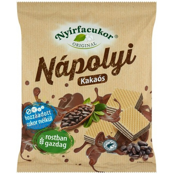 Obrázek pro Nyírfacukor Oplatky plněné kakaovým krémem bez cukru s xylitolem (180g)