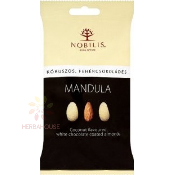 Obrázek pro Nobilis Mandle v bílé čokoládě s kokosem (100g)