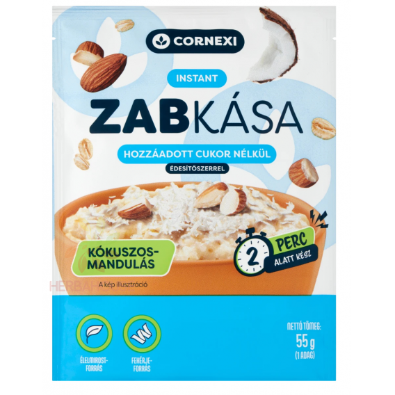 Obrázek pro Cornexi Ovesná kaše kokosově mandlová s chia semínky bez cukru se sladidlem (55g)