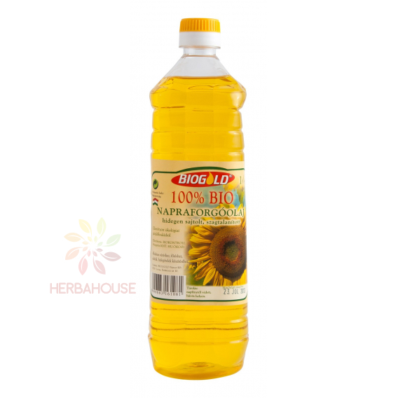 Obrázek pro Biogold Bio Slunečnicový olej lisovaný za studena - bez vůně (1000ml)