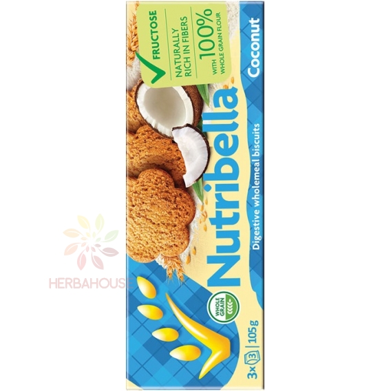 Obrázek pro Nutribella Sušenky s kokosem s fruktózou (105g)