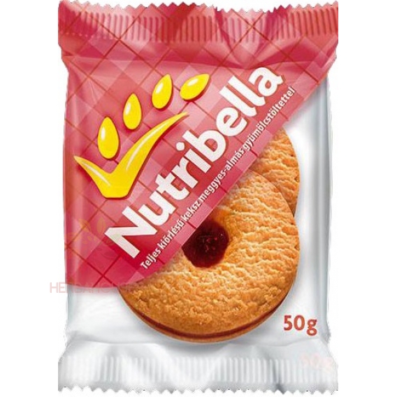Obrázek pro Nutribella Sušenky plněné višňově-jablečnou náplní s fruktózou (50g)