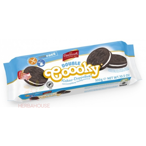 Obrázek pro Coppenrath Čokoládové sušenky bez lepku a bez laktózy s vanilkovou náplní (300g)