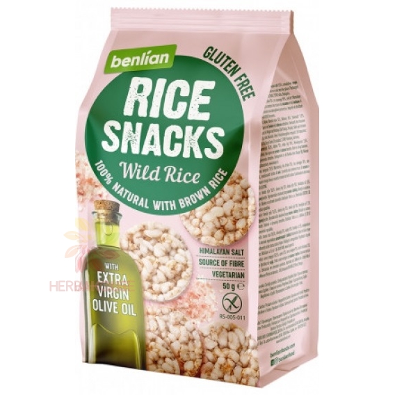 Obrázek pro Benlian Food Bezlepkový rýžový snack divoká rýže (50g)