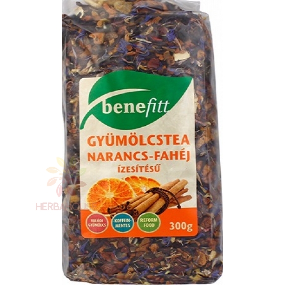 Obrázek pro Benefitt Ovocný sypaný čaj s příchutí pomeranč a skořice (300g)
