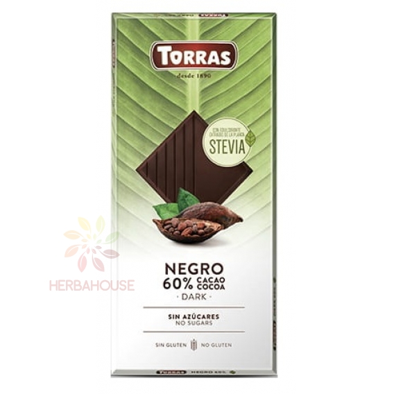 Obrázek pro Torras Bezlepková hořká čokoláda bez přidaného cukru (100g)