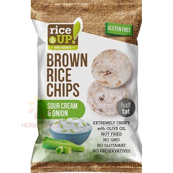Obrázek pro Rice Up Bezlepkový rýžový chips se smetanovo cibulovou příchutí (60g)