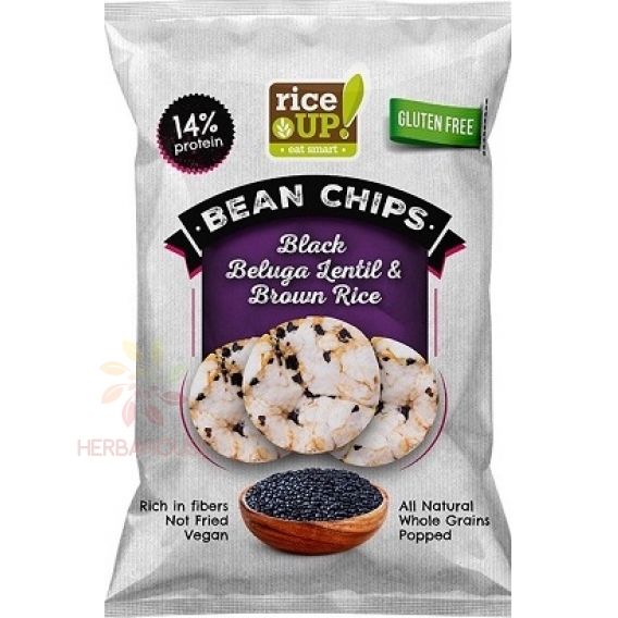 Obrázek pro Rice Up Bezlepkový rýžový chips s černou čočkou Beluga (60g)
