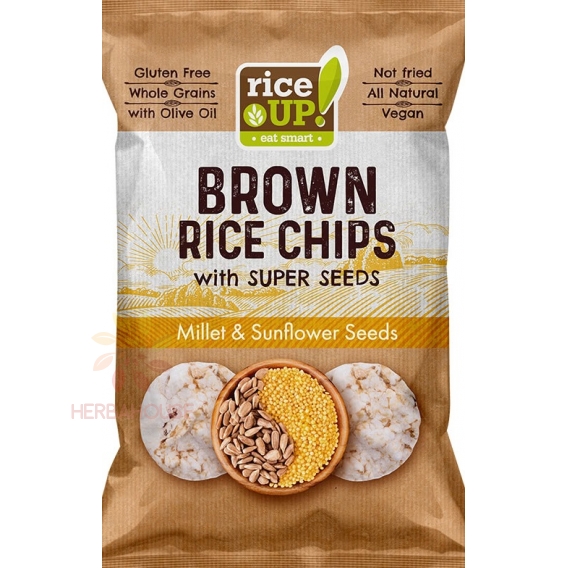 Obrázek pro Rice Up Bio Bezlepkový Rýžový chips se slunečnicovými semeny a prosem (25g)