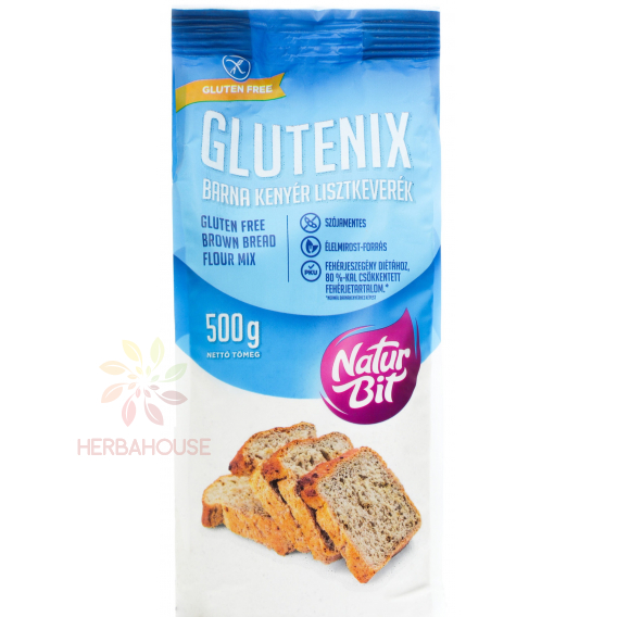 Obrázek pro Naturbit Glutenix Bezlepková moučná směs na přípravu hnědého chleba (500g)