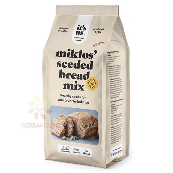 Obrázek pro Naturbit It´s us Miklos Bezlepková moučná směs na přípravu vícezrnného chleba (500g)