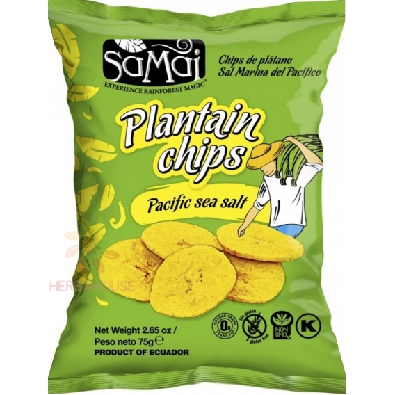 Obrázek pro Samai Banánové chipsy plantejny s mořskou solí (75g)