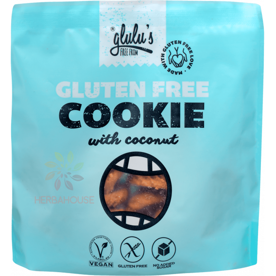 Obrázek pro Glulu's FreeFrom Vegan Bezlepkové Kokosové sušenky se sladidlem (100g)